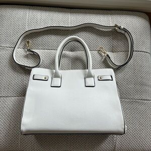 Charming Charlie White Satchel with Detachable Strap